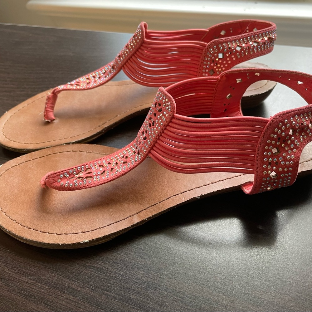 Pink Sandals with Very Slight Wedge
